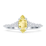 Art Deco Marquise Vintage Style Cubic Zirconia Ring 925 Sterling Silver