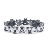 Stackable Ring Full Eternity Cubic Zirconia 925 Sterling Silver