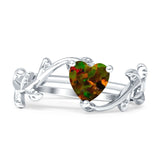 Heart Leaf Art Deco Promise Ring Cubic Zirconia 925 Sterling Silver