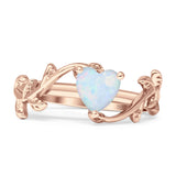Heart Leaf Art Deco Promise Ring Cubic Zirconia 925 Sterling Silver