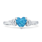 Three Stone Heart Promise Ring Cubic Zirconia 925 Sterling Silver