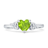 Three Stone Heart Promise Ring Cubic Zirconia 925 Sterling Silver