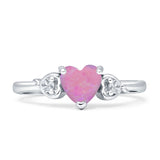 Three Stone Heart Promise Ring Cubic Zirconia 925 Sterling Silver