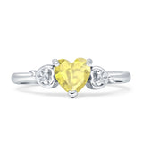 Three Stone Heart Promise Ring Cubic Zirconia 925 Sterling Silver