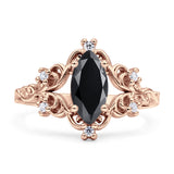 Vintage Style Engagement Ring Marquise Cubic Zirconia 925 Sterling Silver