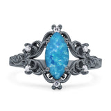 Vintage Style Engagement Ring Marquise Cubic Zirconia 925 Sterling Silver
