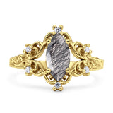 Marquise Filigree Floral Ring