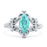 Vintage Style Engagement Ring Marquise Cubic Zirconia 925 Sterling Silver