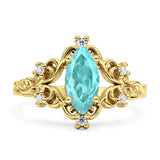 Vintage Style Engagement Ring Marquise Cubic Zirconia 925 Sterling Silver