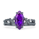 Marquise Split Shank Infinity Twisted Ring Cubic Zirconia 925 Sterling Silver