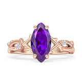 Marquise Split Shank Infinity Twisted Ring Cubic Zirconia 925 Sterling Silver