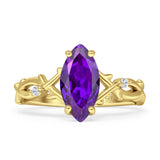 Marquise Split Shank Infinity Twisted Ring Cubic Zirconia 925 Sterling Silver