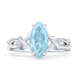 Marquise Split Shank Infinity Twisted Ring Cubic Zirconia 925 Sterling Silver