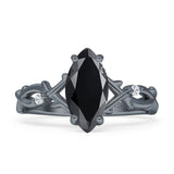Marquise Split Shank Infinity Twisted Ring Cubic Zirconia 925 Sterling Silver