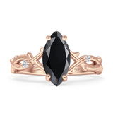 Marquise Split Shank Infinity Twisted Ring Cubic Zirconia 925 Sterling Silver