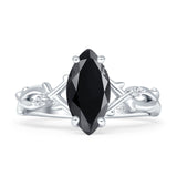 Marquise Split Shank Infinity Twisted Ring Cubic Zirconia 925 Sterling Silver