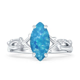 Marquise Split Shank Infinity Twisted Ring Cubic Zirconia 925 Sterling Silver