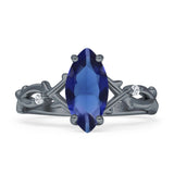 Marquise Split Shank Infinity Twisted Ring Cubic Zirconia 925 Sterling Silver