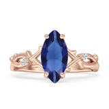 Marquise Split Shank Infinity Twisted Ring Cubic Zirconia 925 Sterling Silver