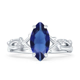 Marquise Split Shank Infinity Twisted Ring Cubic Zirconia 925 Sterling Silver