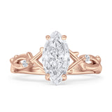 Marquise Split Shank Infinity Twisted Ring Cubic Zirconia 925 Sterling Silver