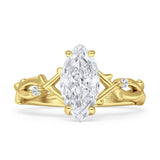 Marquise Split Shank Infinity Twisted Ring Cubic Zirconia 925 Sterling Silver