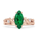 Marquise Split Shank Infinity Twisted Ring Cubic Zirconia 925 Sterling Silver