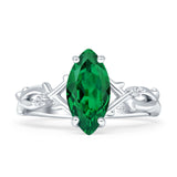 Marquise Split Shank Infinity Twisted Ring Cubic Zirconia 925 Sterling Silver