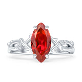 Marquise Split Shank Infinity Twisted Ring Cubic Zirconia 925 Sterling Silver