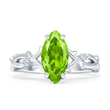 Marquise Split Shank Infinity Twisted Ring Cubic Zirconia 925 Sterling Silver