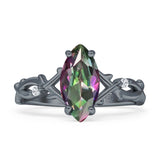 Marquise Split Shank Infinity Twisted Ring Cubic Zirconia 925 Sterling Silver
