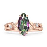 Marquise Split Shank Infinity Twisted Ring Cubic Zirconia 925 Sterling Silver