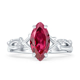 Marquise Split Shank Infinity Twisted Ring Cubic Zirconia 925 Sterling Silver