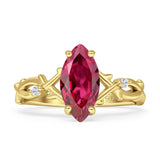 Marquise Split Shank Infinity Twisted Ring Cubic Zirconia 925 Sterling Silver