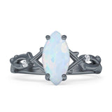 Marquise Split Shank Infinity Twisted Ring Cubic Zirconia 925 Sterling Silver