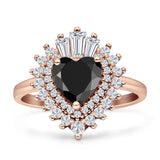 Heart Halo Cubic Zirconia Bridal Promise Ring 925 Sterling Silver