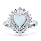 Heart Halo Cubic Zirconia Bridal Promise Ring 925 Sterling Silver