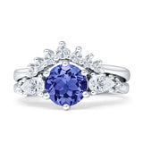 Round Beaded Marquise Vintage Style Cubic Zirconia Engagement Ring 925 Sterling Silver