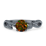 Budding Willow Solitaire Ring Round Cubic Zirconia 925 Sterling Silver