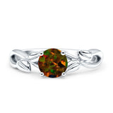 Budding Willow Solitaire Ring Round Cubic Zirconia 925 Sterling Silver