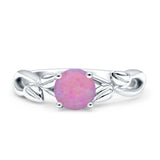 Budding Willow Solitaire Ring Round Cubic Zirconia 925 Sterling Silver