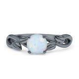Budding Willow Solitaire Ring Round Cubic Zirconia 925 Sterling Silver