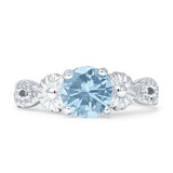Vintage Style Sunflower Marquise Round Cubic Zirconia Ring 925 Sterling Silver