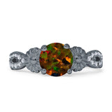 Vintage Style Sunflower Marquise Round Cubic Zirconia Ring 925 Sterling Silver