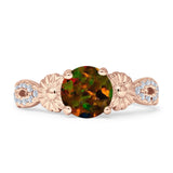 Vintage Style Sunflower Marquise Round Cubic Zirconia Ring 925 Sterling Silver