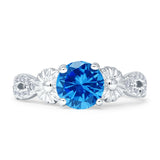 Vintage Style Sunflower Marquise Round Cubic Zirconia Ring 925 Sterling Silver