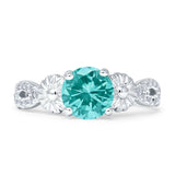 Vintage Style Sunflower Marquise Round Cubic Zirconia Ring 925 Sterling Silver