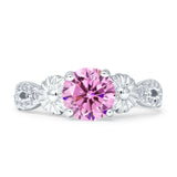 Vintage Style Sunflower Marquise Round Cubic Zirconia Ring 925 Sterling Silver