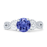 Vintage Style Sunflower Marquise Round Cubic Zirconia Ring 925 Sterling Silver