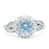 Sunflower Ring Infinity Twisted Round Cubic Zirconia 925 Sterling Silver